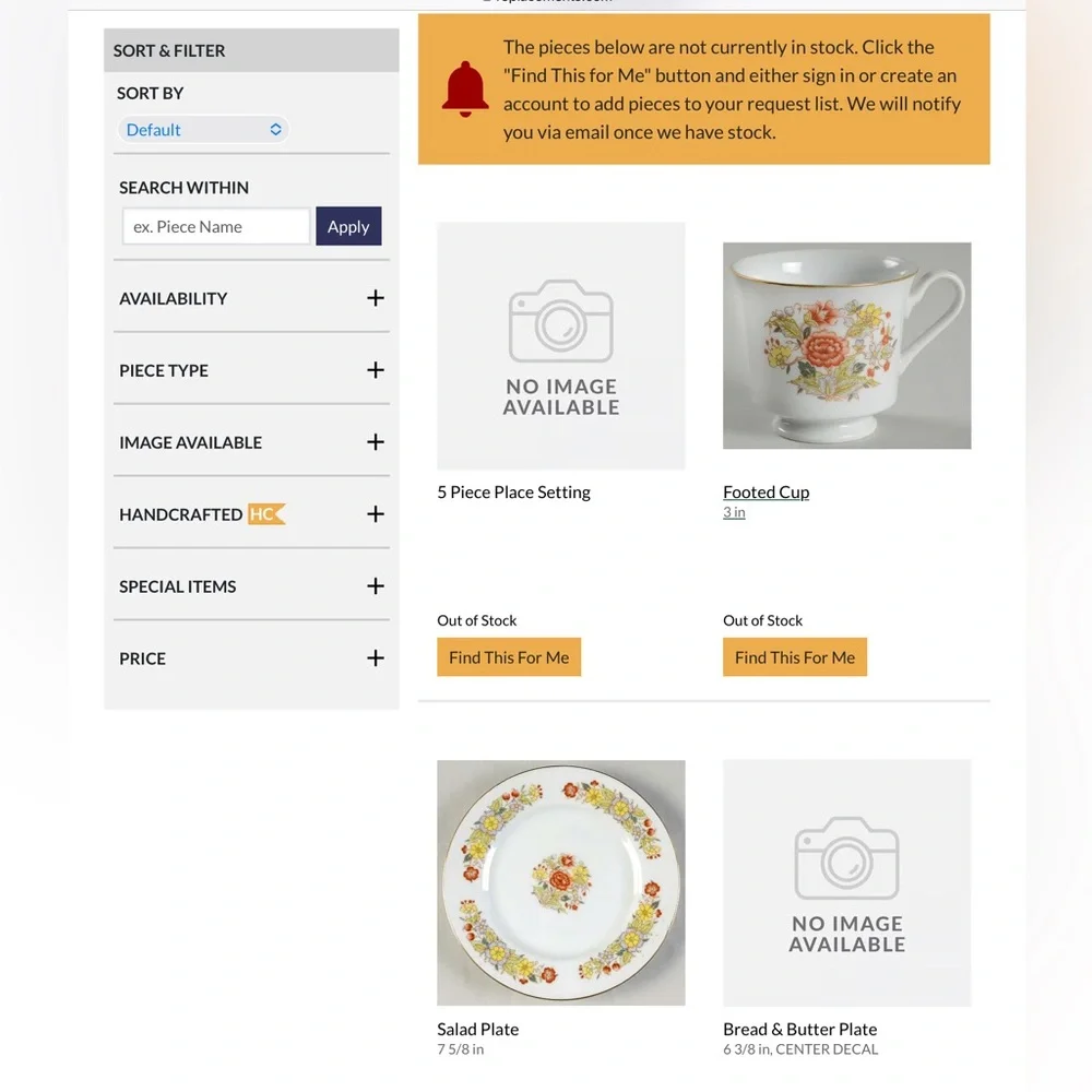 Oriental Garden EPLVC Complete Place settings